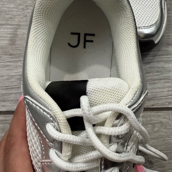 Silver and white JustFab Sneakers - Picture 3 of 4